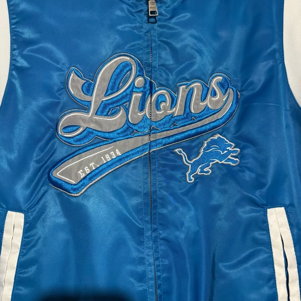 Lions Blue Satin Bomber Jacket - Picture 2 of 5